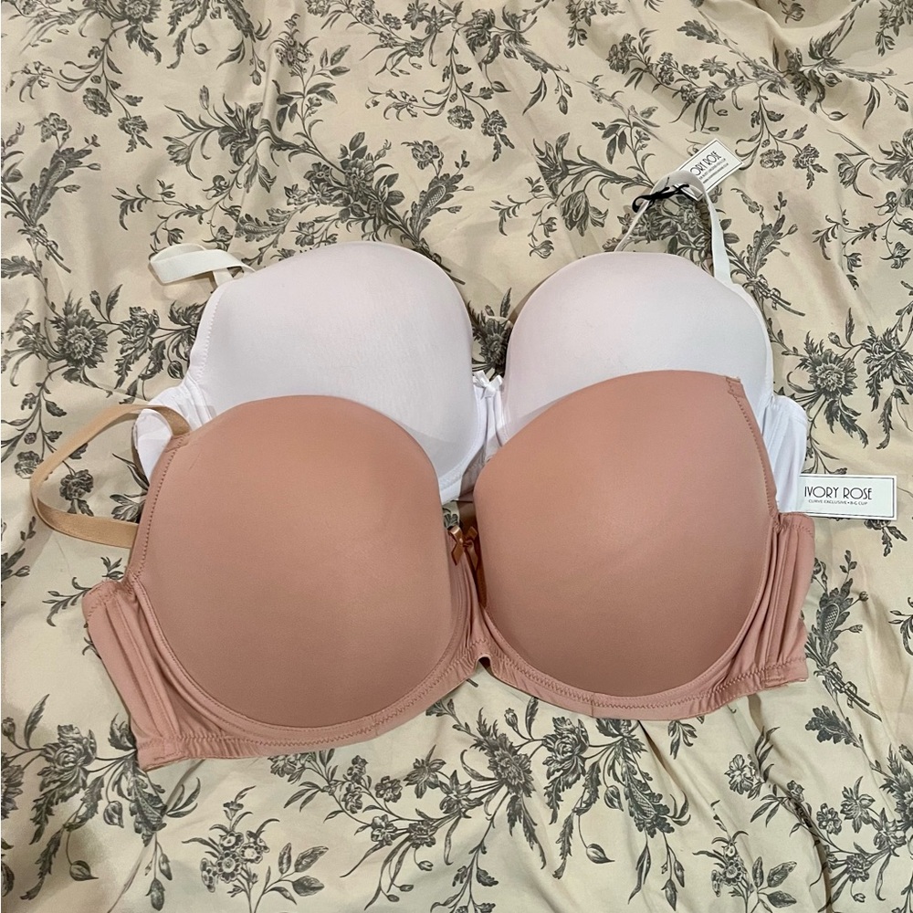 Ivory Rose (ASOS) White and Tan 38F Bra Set